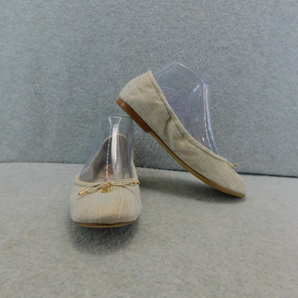 Sam Edelman Felicia Natural Gold Shimmery Linen Ballet Womens Size 7 Shoe - Picture 9 of 9